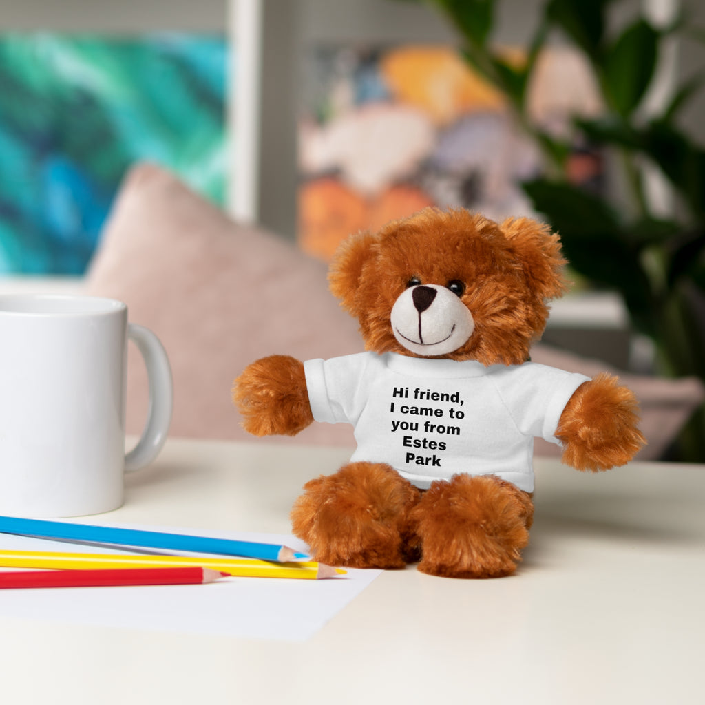 Stuffed Animal with Tee, Cute Bear Plushie, Personalized Gift for Kids, Souvenir from Estes Park, Adorable Cuddle Buddy, Cute Toy for [...]