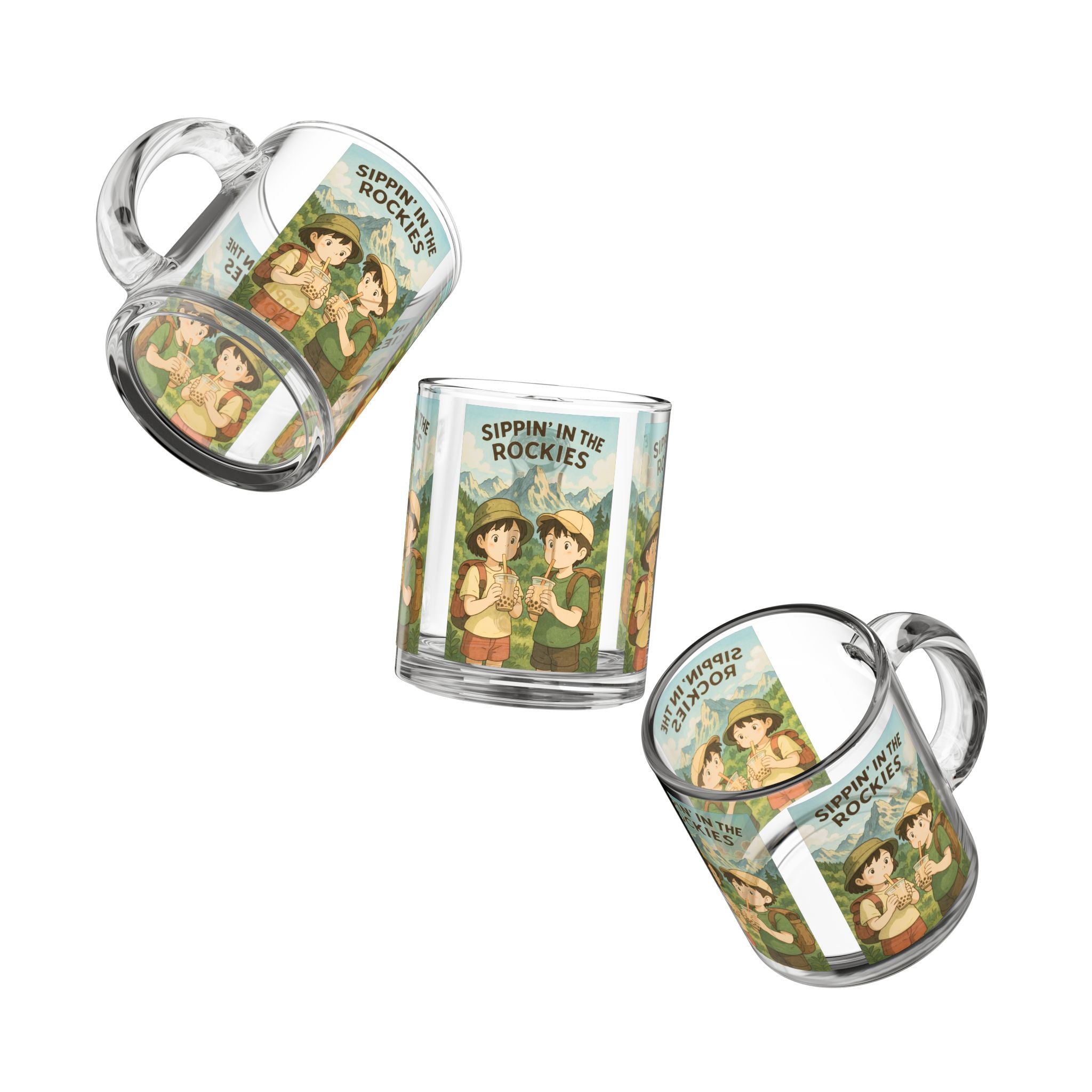 Whimsical Adventure Glass Mug | Fun Camping Drinkware | Perfect Gift for Nature Lovers, Hikers, Friends Gatherings | Collectible [...]