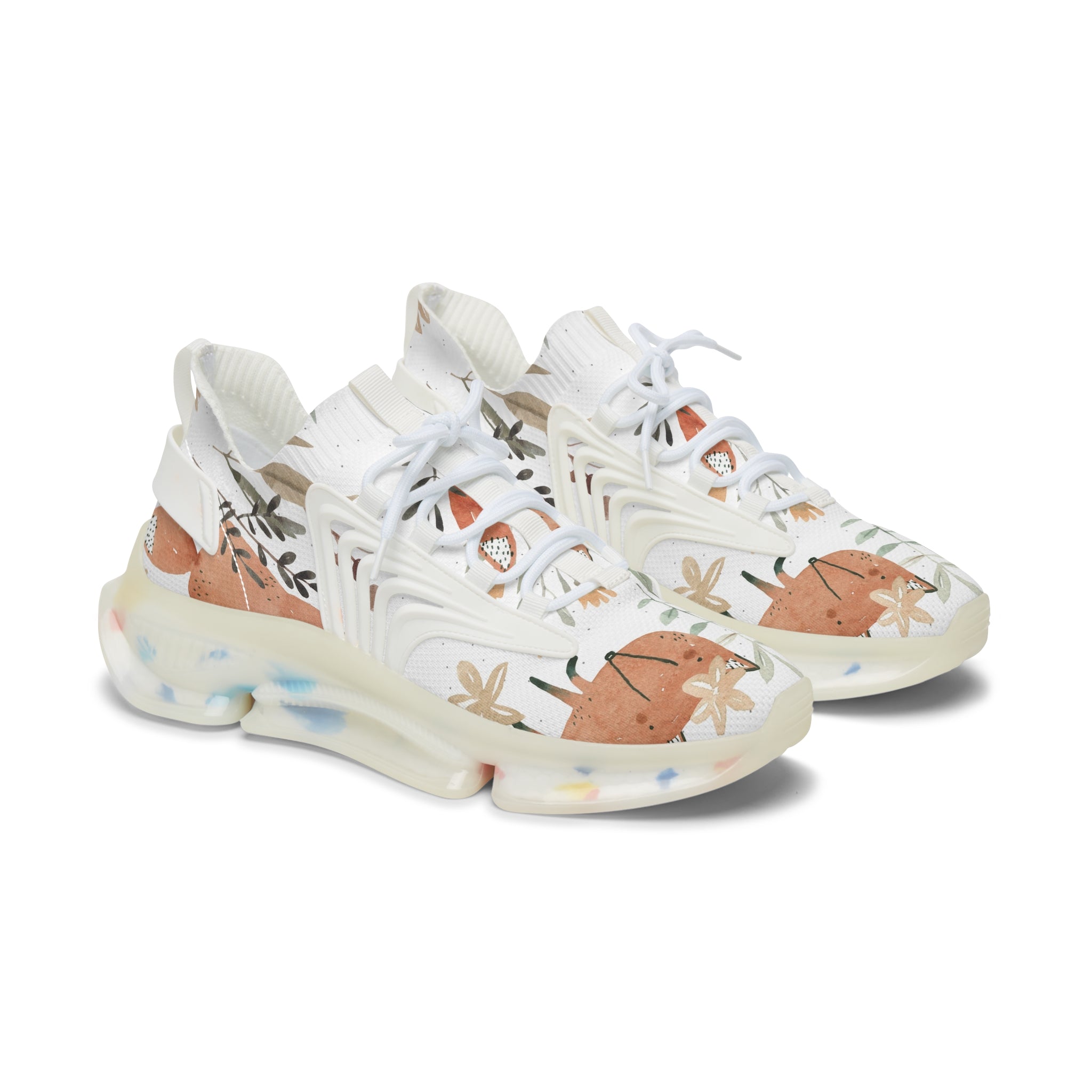 Stylish Floral Women's Mesh Sneakers, Lightweight Sneakers, Casual Footwear, Spring Fashion, Trendy Athletic Shoes