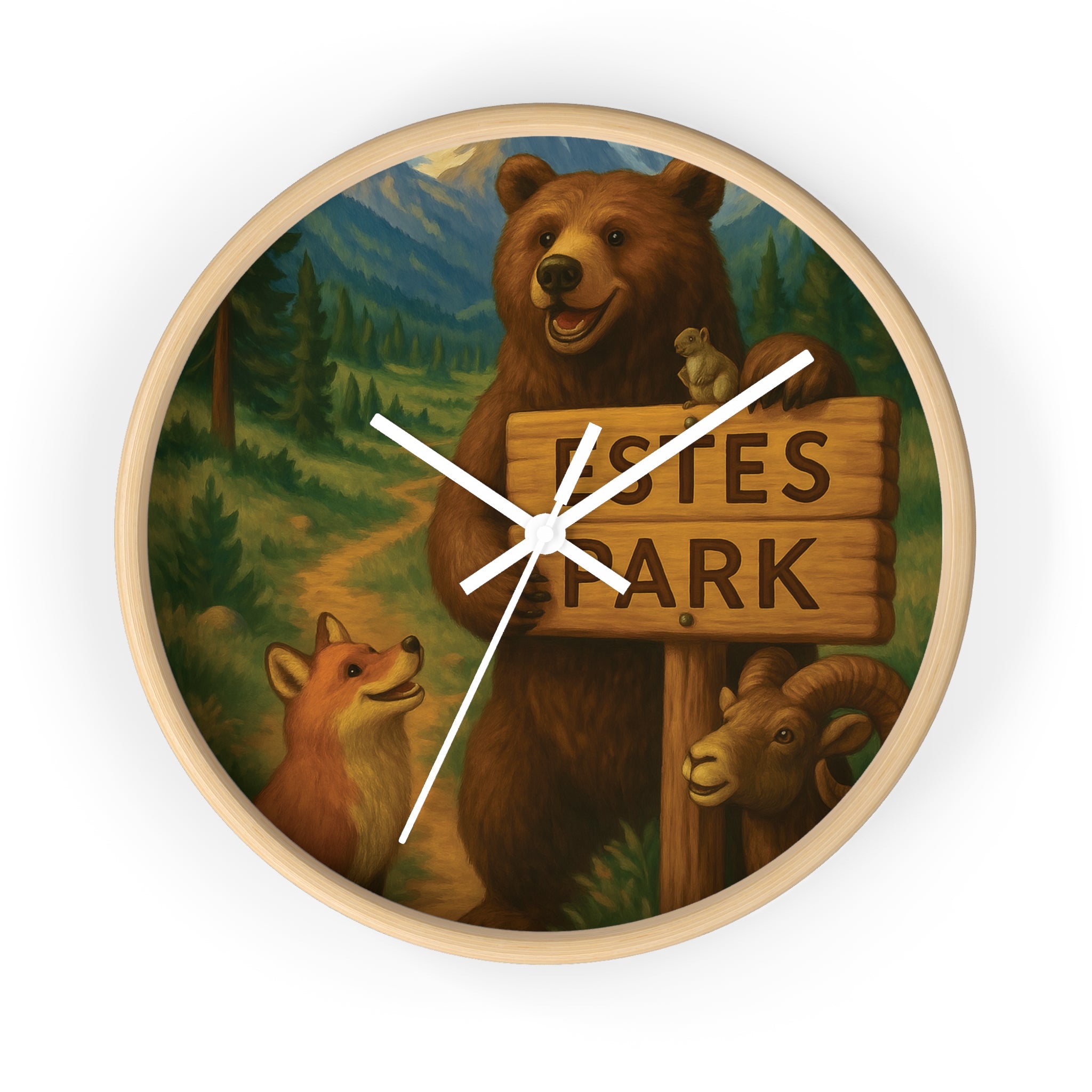 Rustic Animal Wall Clock - Nature Lover's Home Decor, Gift for Wildlife Enthusiasts, Cozy Cabin Vibe, Perfect for Any Occasion