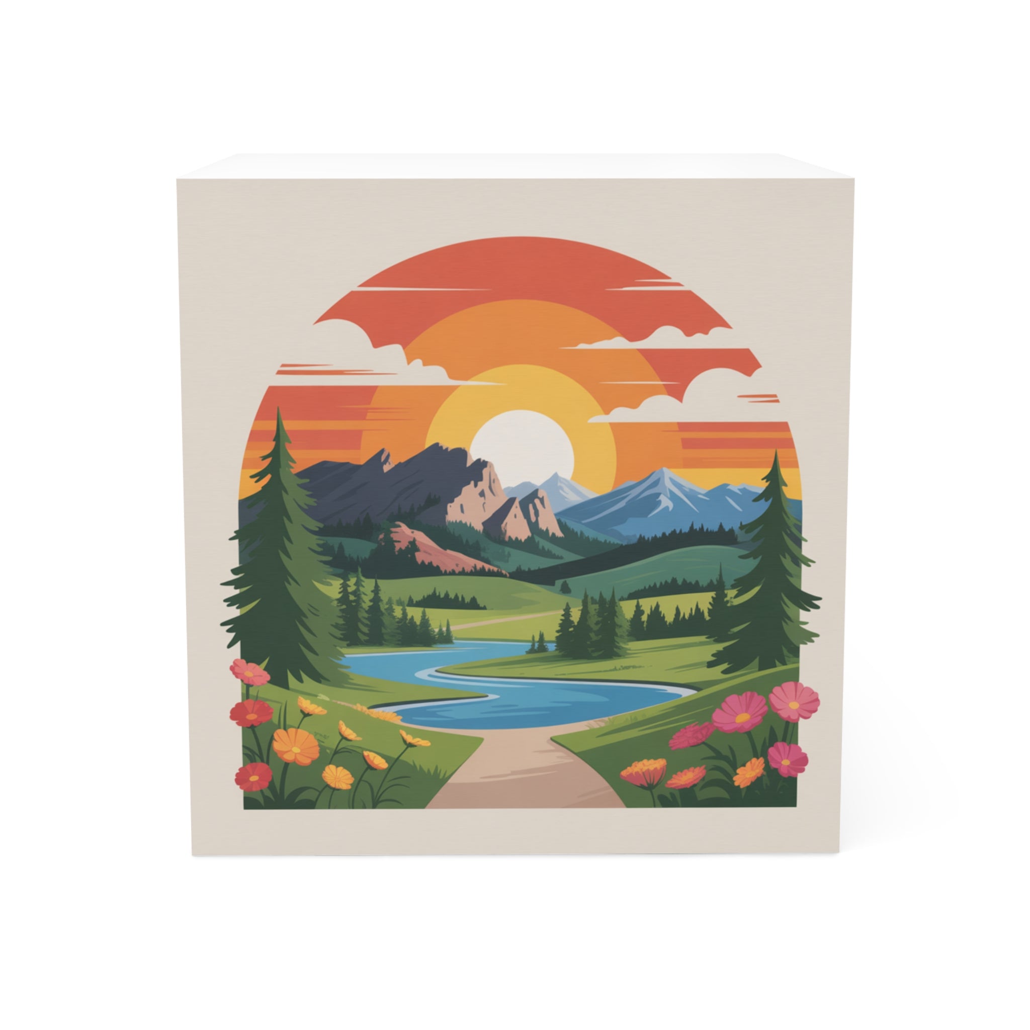 Scenic Note Cube - Wilderness Memo Pad, Nature Inspired Desktop Accessory, Gift for Hikers, Office Decor, Eco-Friendly Stationery