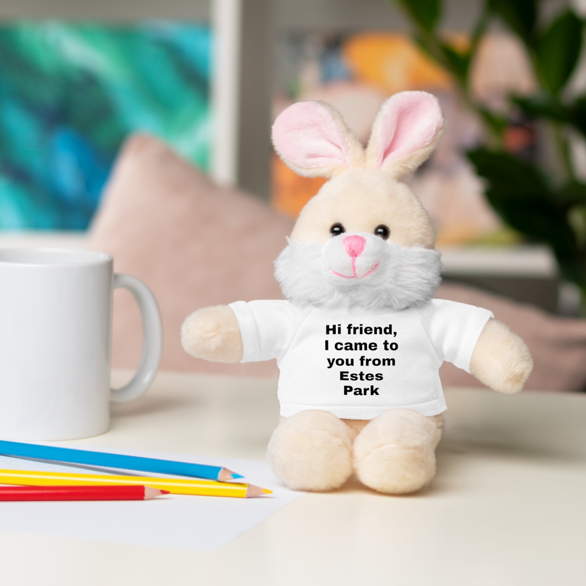 Stuffed Animal with Tee, Cute Bear Plushie, Personalized Gift for Kids, Souvenir from Estes Park, Adorable Cuddle Buddy, Cute Toy for [...]