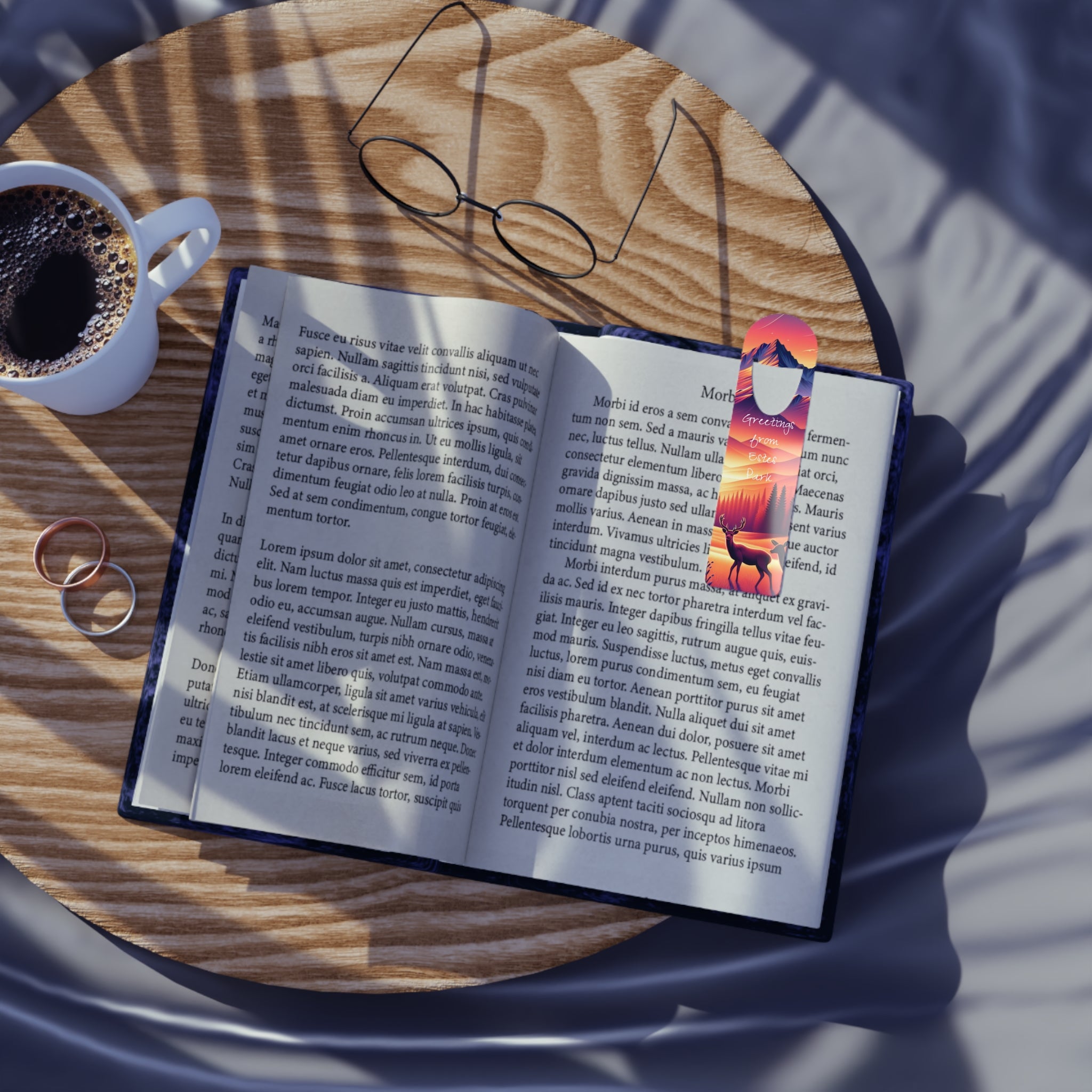 Colorful Sunset Bookmark with Deer Design, Inspirational Gift for Readers, Nature Lover Gift, Unique Book Accessory, Travel Souvenir