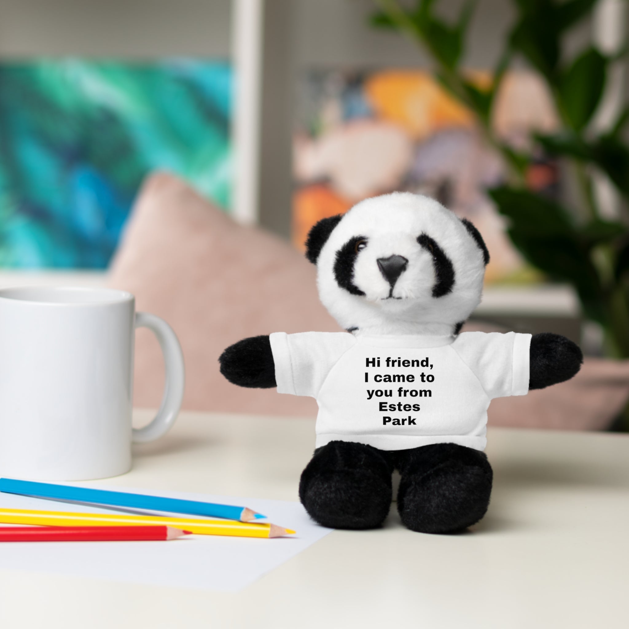 Stuffed Animal with Tee, Cute Bear Plushie, Personalized Gift for Kids, Souvenir from Estes Park, Adorable Cuddle Buddy, Cute Toy for [...]