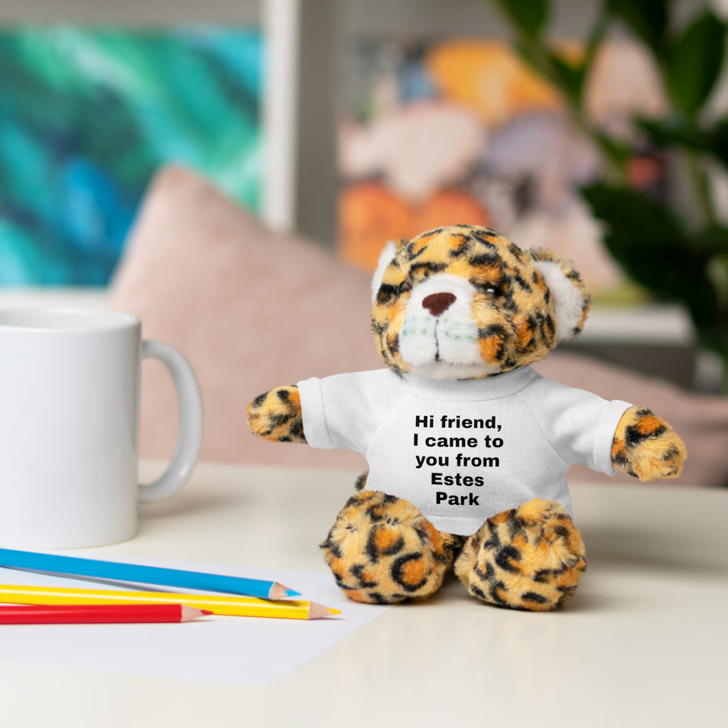 Stuffed Animal with Tee, Cute Bear Plushie, Personalized Gift for Kids, Souvenir from Estes Park, Adorable Cuddle Buddy, Cute Toy for [...]
