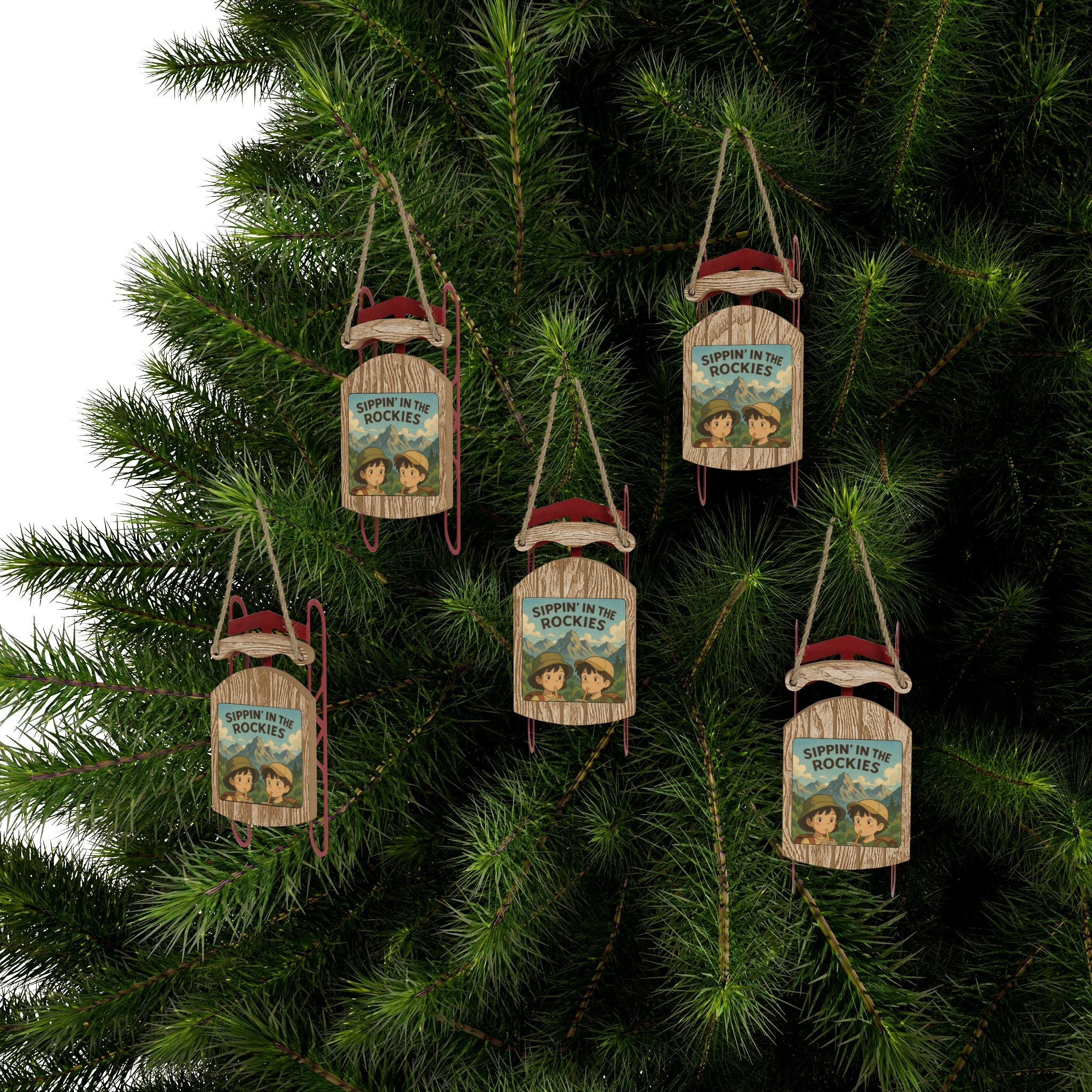 Rustic Sled Ornaments for Holiday Decor, Winter Wonderland Decor, Unique Christmas Tree Decorations, Handcrafted Wooden Ornaments, [...]