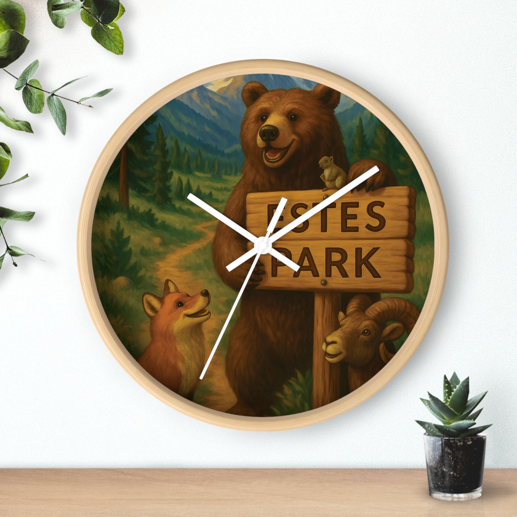 Rustic Animal Wall Clock - Nature Lover's Home Decor, Gift for Wildlife Enthusiasts, Cozy Cabin Vibe, Perfect for Any Occasion