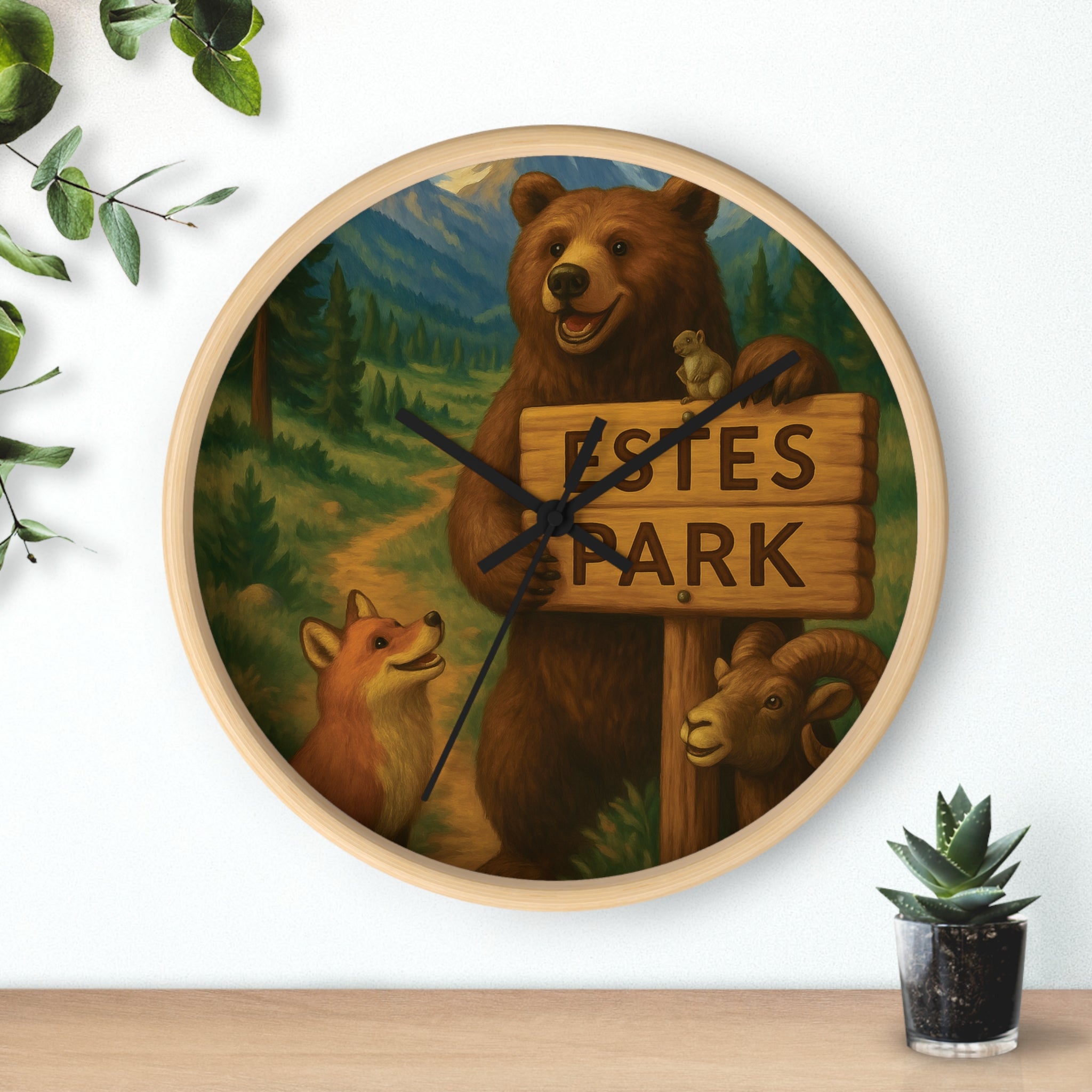 Rustic Animal Wall Clock - Nature Lover's Home Decor, Gift for Wildlife Enthusiasts, Cozy Cabin Vibe, Perfect for Any Occasion
