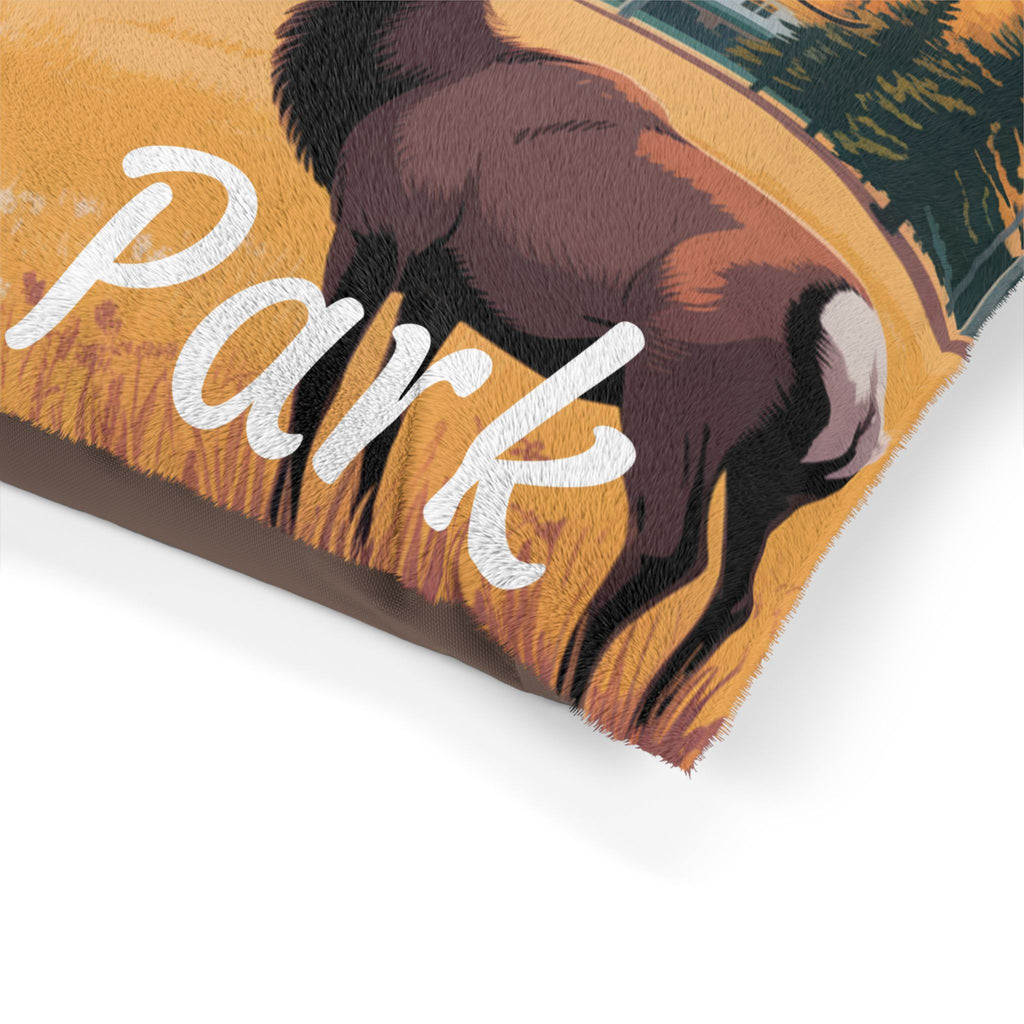 Nature-Themed Pet Bed with Estes Park Design, Cozy Pet Accessories, Rustic Dog Bed, Gift for Pet Lovers, Outdoor Decor