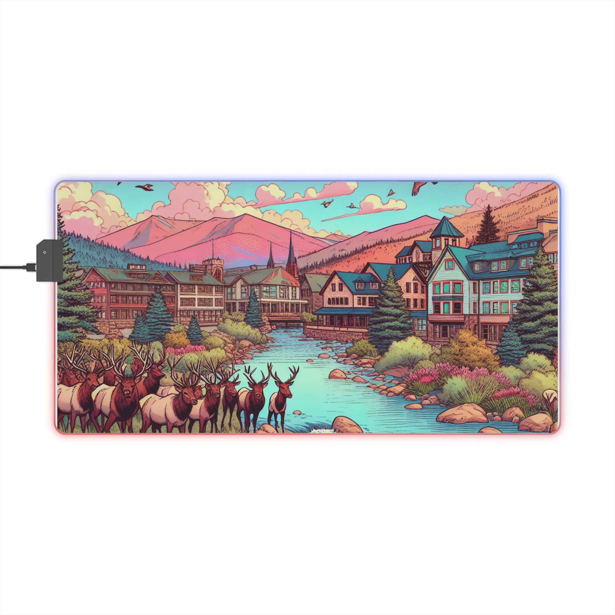 EP inspired Vibrant LED Gaming Mouse Pad, Colorful Desk Decor, Unique Gaming Gift, LED Lighted Mouse Mat, Gaming Accessories for Streamers