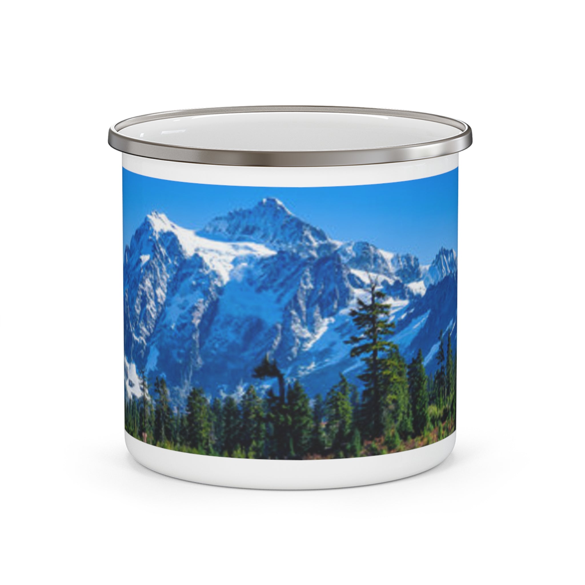 Mountain View Enamel Camping Mug - Perfect for Outdoor Lovers, Hiking Gifts, Travel Mugs, Nature Enthusiasts, Adventure Gear
