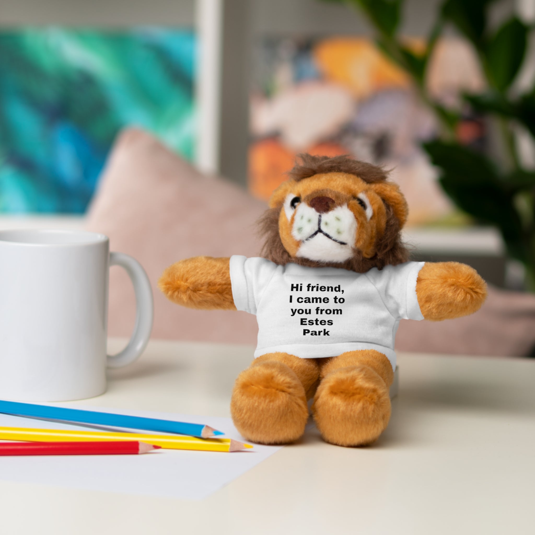 Stuffed Animal with Tee, Cute Bear Plushie, Personalized Gift for Kids, Souvenir from Estes Park, Adorable Cuddle Buddy, Cute Toy for [...]